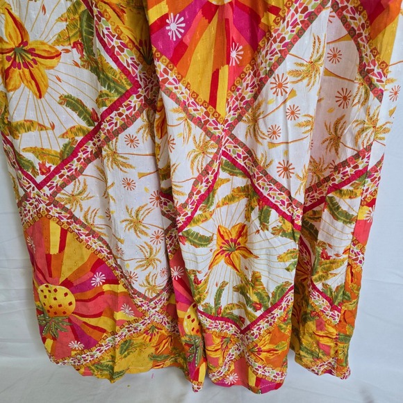 Haute Hippie Flowy Palazzo Pants, Bohemian Tropical Multicolor, Size Large - Picture 11 of 13